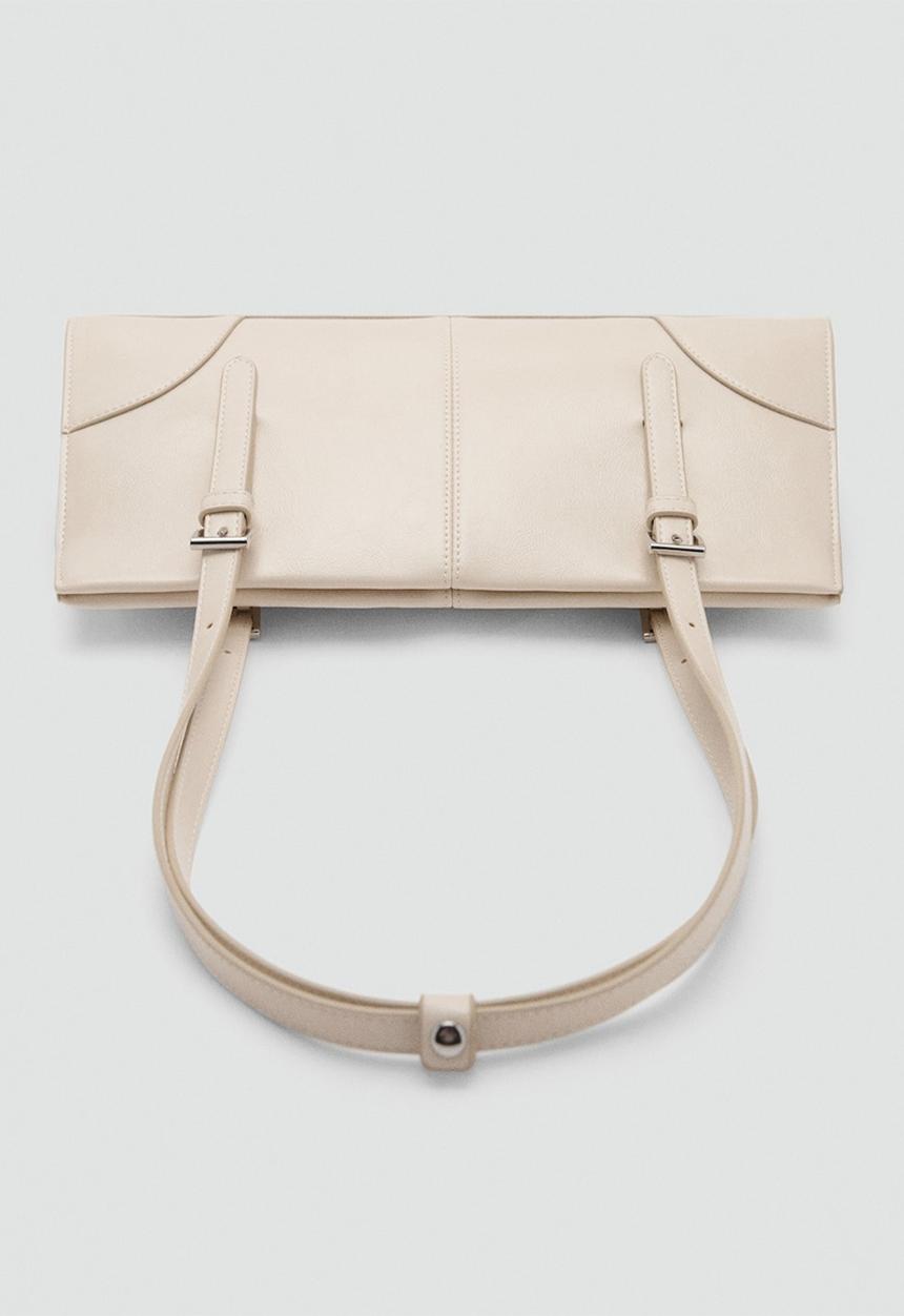 MANGO - Sharon shoulder bag - natural