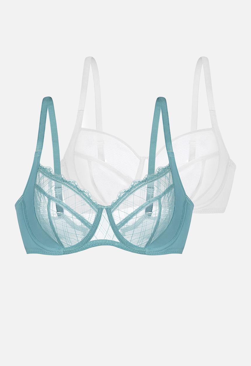 DORINA - 2 pack Imani 2pack wired bra - green/white