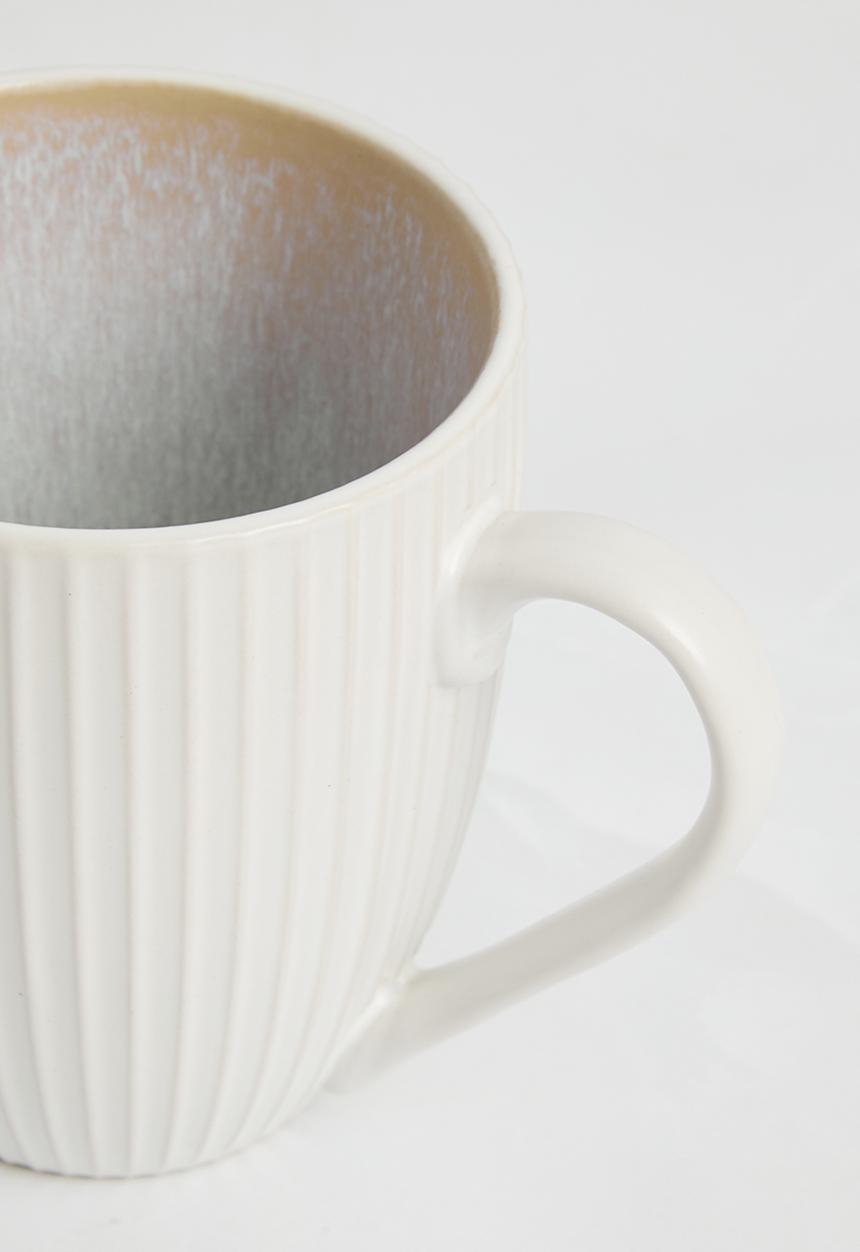 Excellent Houseware - Mug stoneware 400ml set of 4 - white