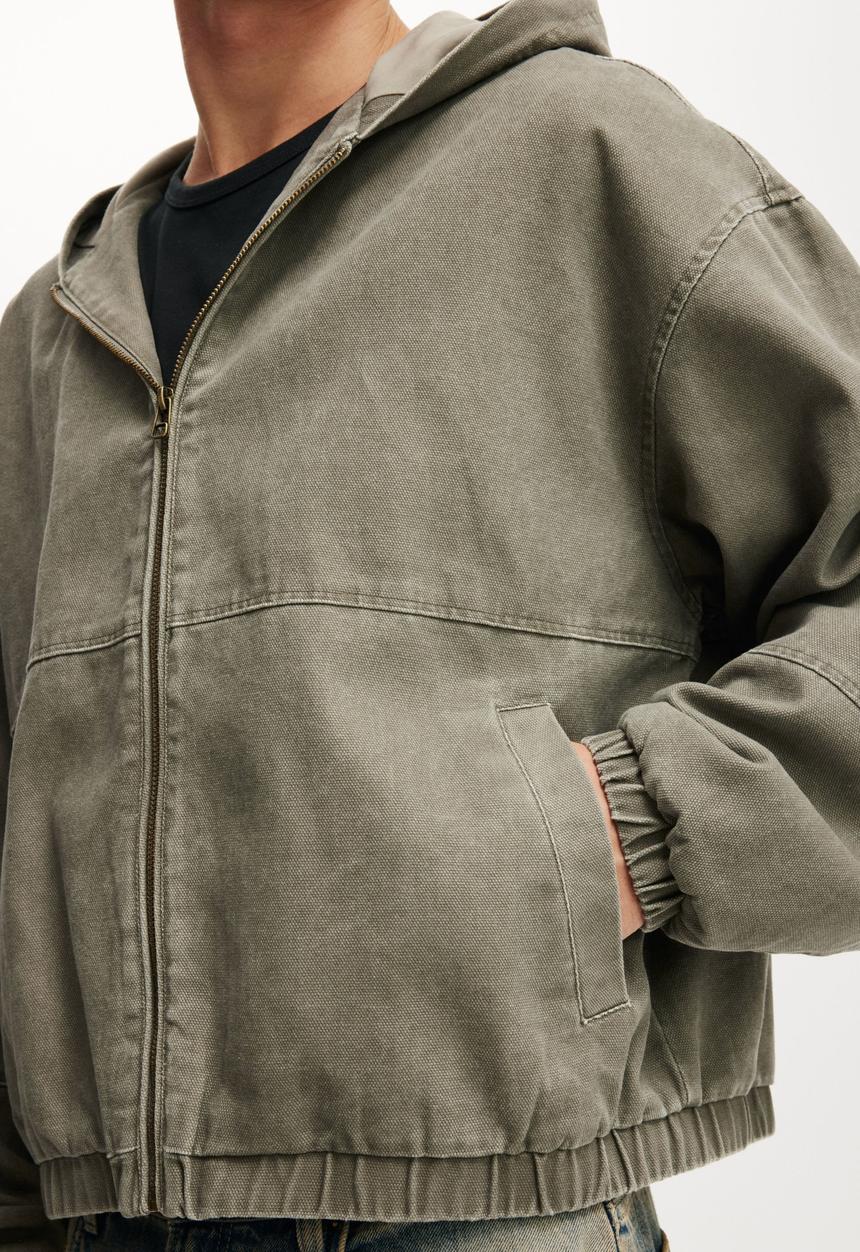 Cotton On - Coach Bomber Jacket - Washed khaki