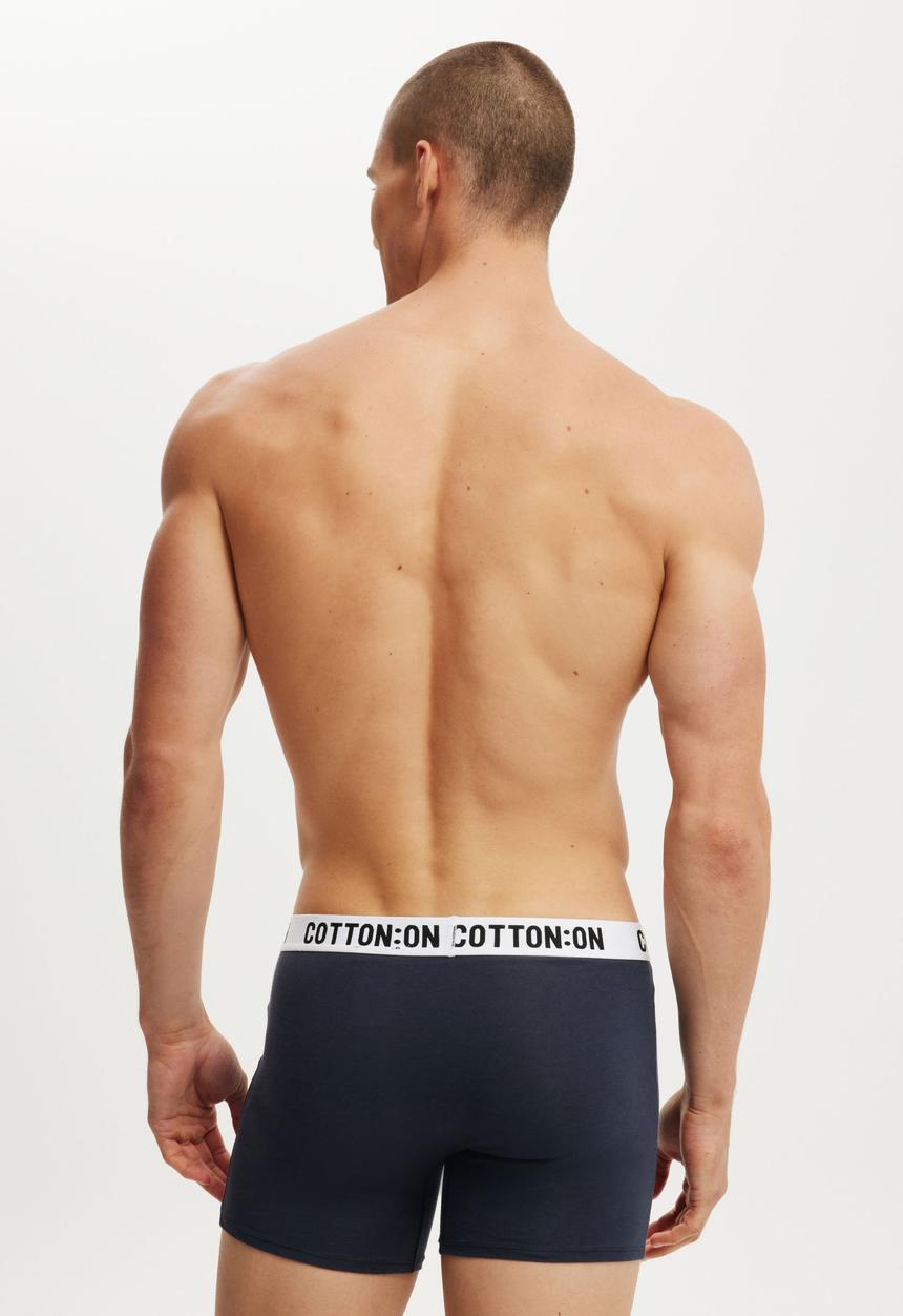 Cotton On - Mens Organic Cotton Trunks - True Navy/White/Black
