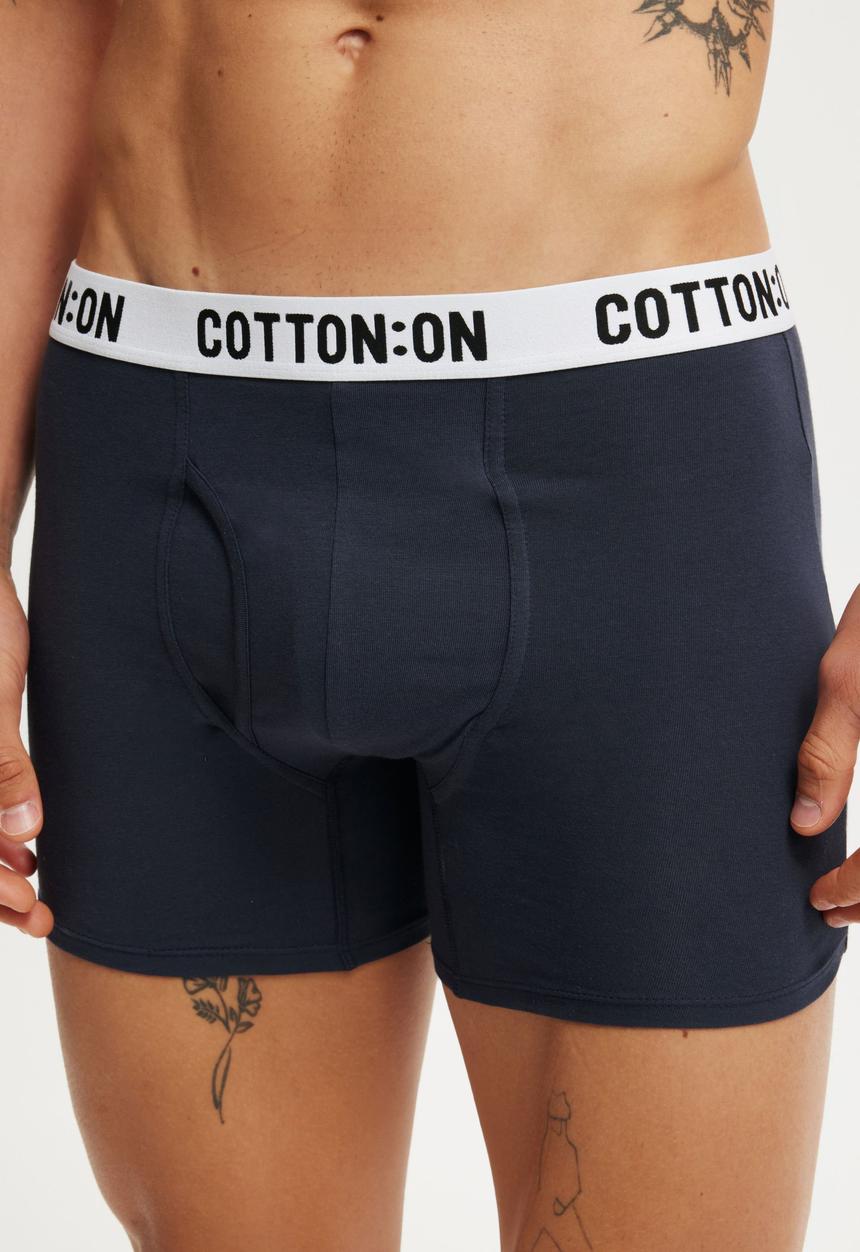 Cotton On - Mens Organic Cotton Trunks - True Navy/White/Black