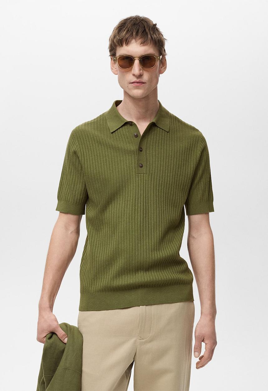 MANGO - Polo shirt paule - green