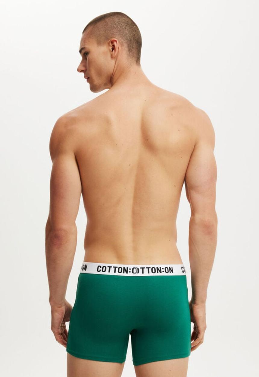 Cotton On - Mens Organic Cotton Trunks - Emerald/White/Black