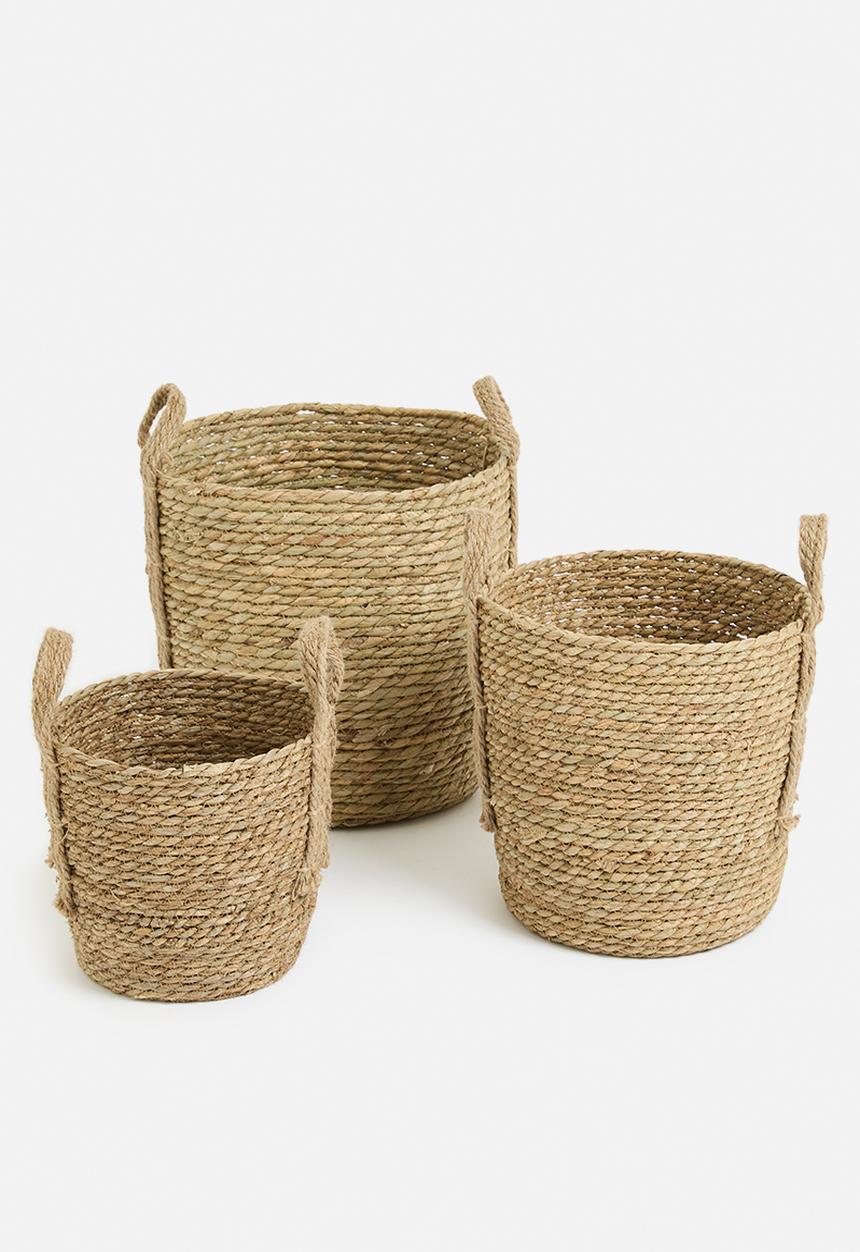 Bathroom Solutions - Basket set round 3 sizes - natural