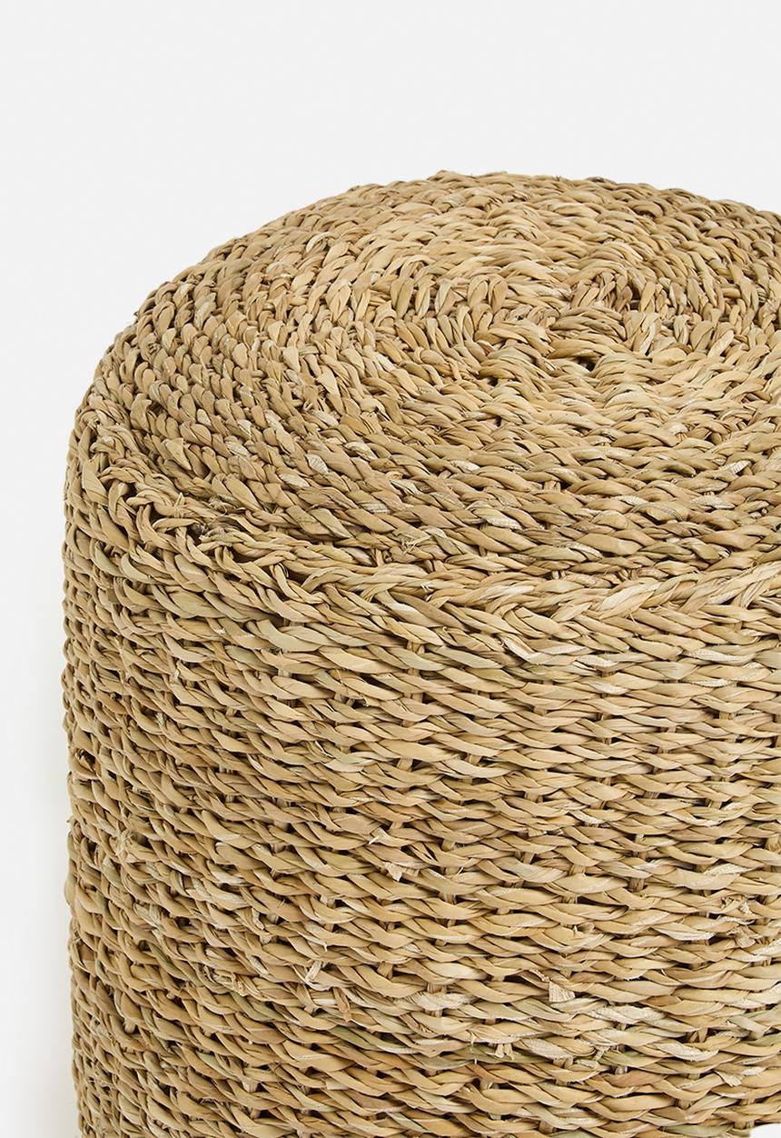 H&S - Pouf round natural 40x40x38cm - natural