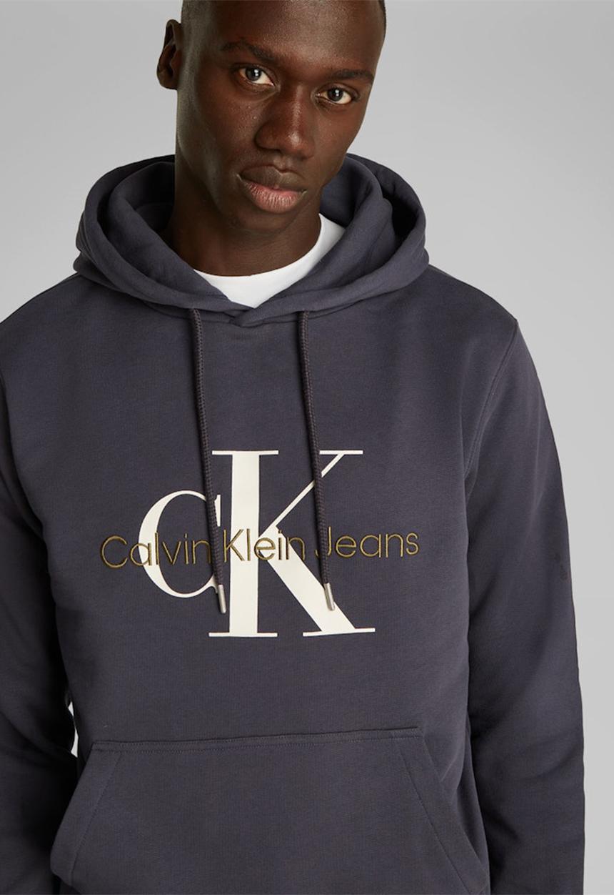 Calvin Klein - SEASONAL MONOLOGO REGULAR HOODIE - EBONY