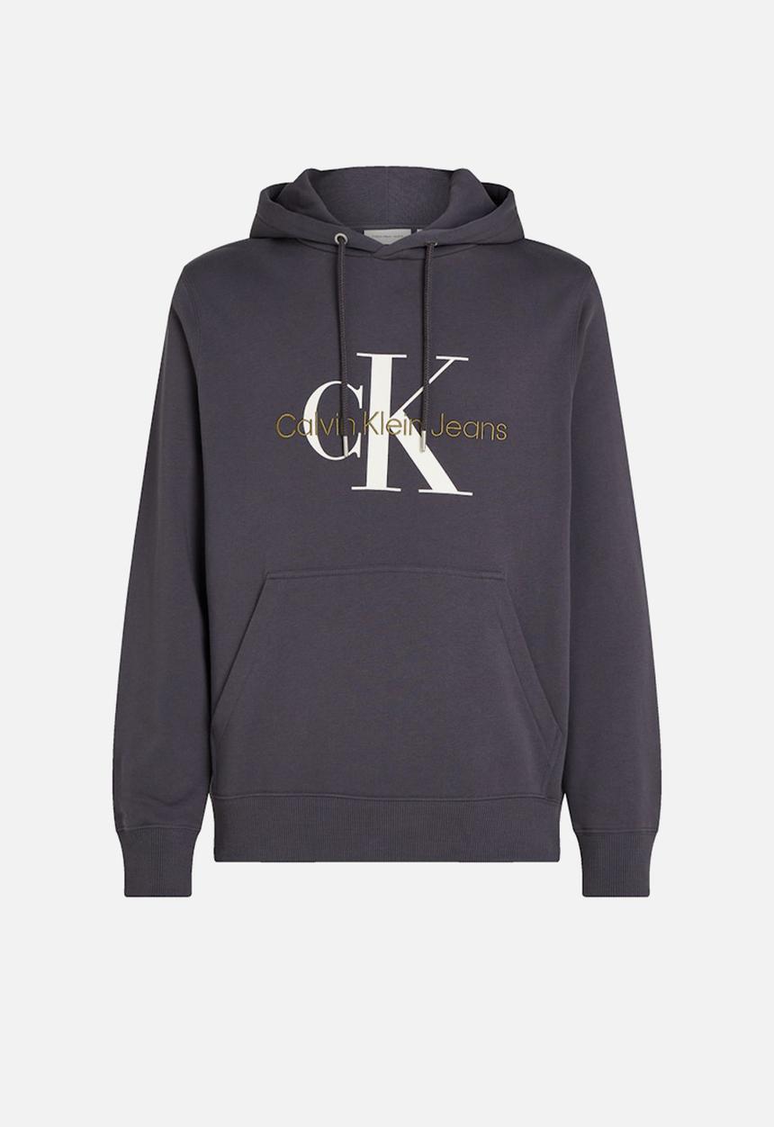 Calvin Klein - SEASONAL MONOLOGO REGULAR HOODIE - EBONY