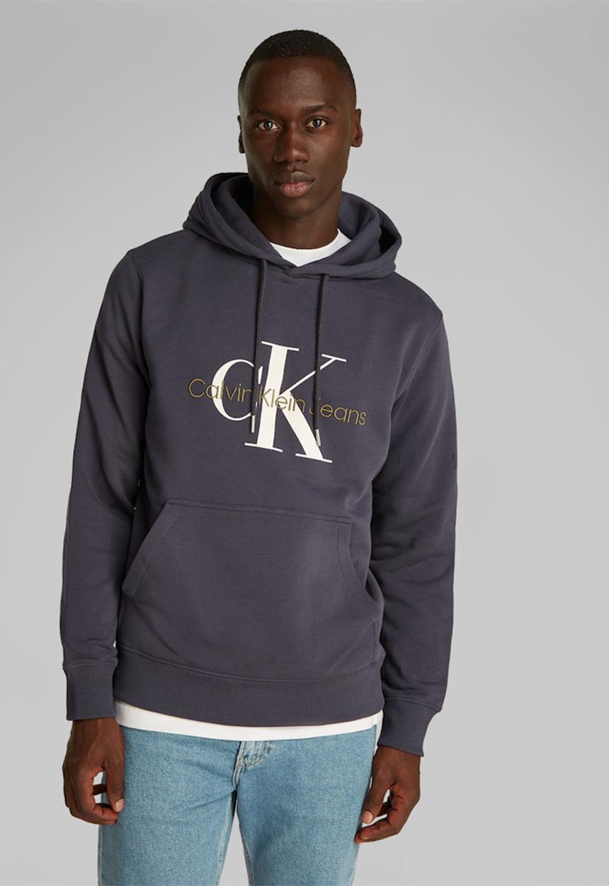 Calvin Klein - SEASONAL MONOLOGO REGULAR HOODIE - EBONY