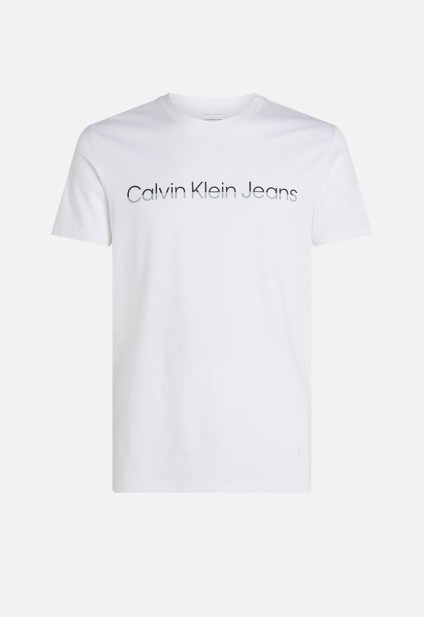 Calvin Klein - Mixed Institutional Logo Tee - Bright White