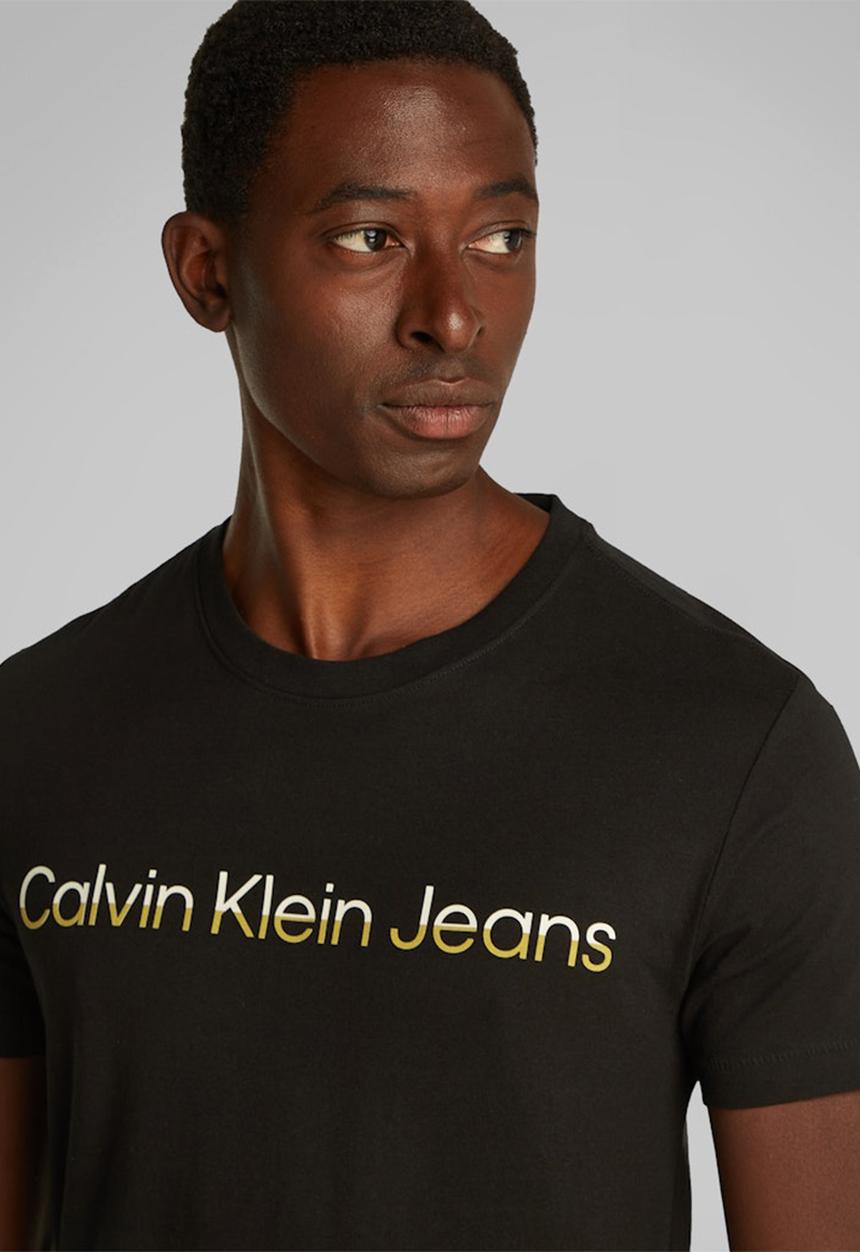 Calvin Klein - MIXED INSTITUTIONAL LOGO TEE - Ck Black