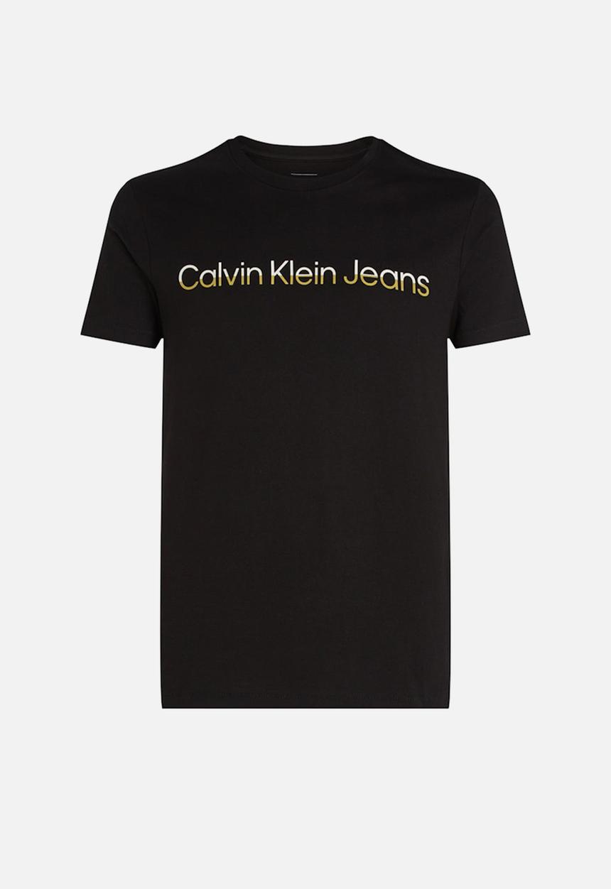 Calvin Klein - MIXED INSTITUTIONAL LOGO TEE - Ck Black
