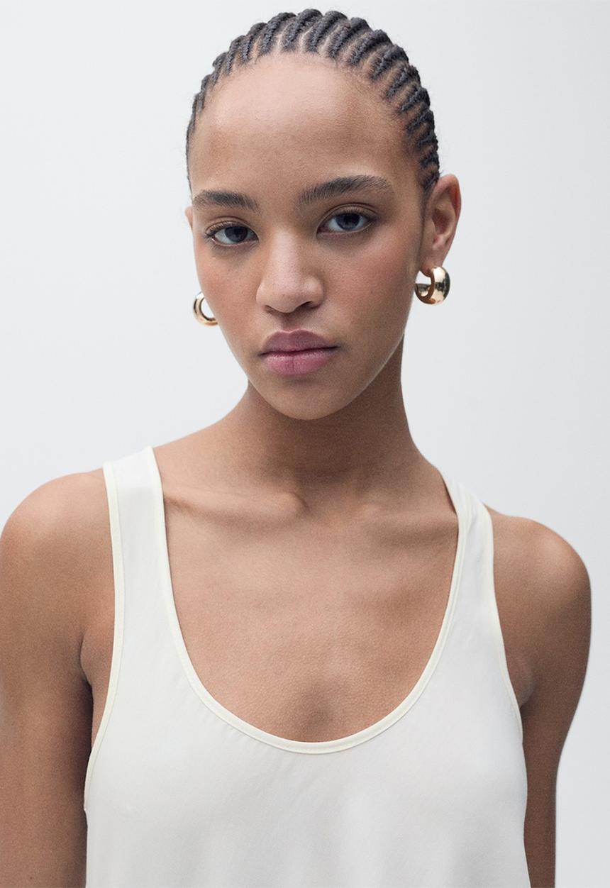 MANGO - Top Swade - Light Beige