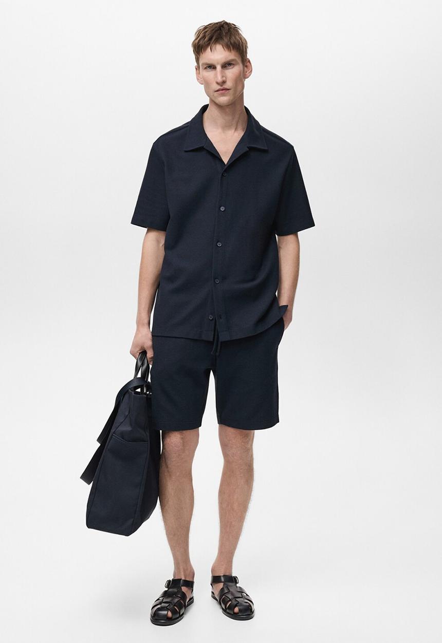 MANGO - Polo shirt perec - navy