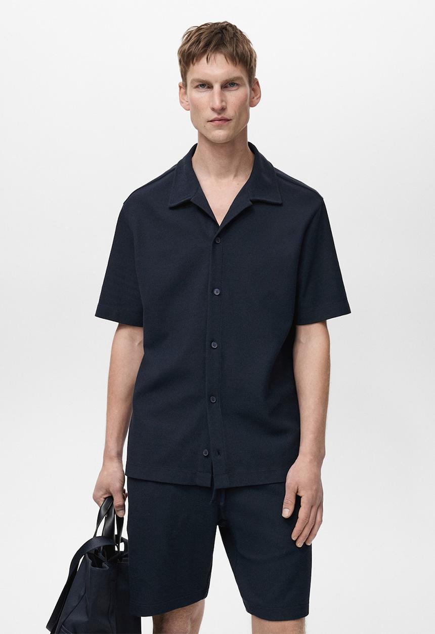 MANGO - Polo shirt perec - navy