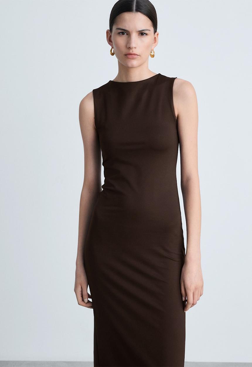 MANGO - Dress Luisa - Brown