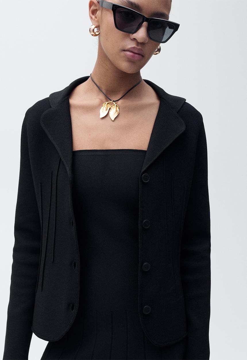 MANGO - Jacket Adrap - Black