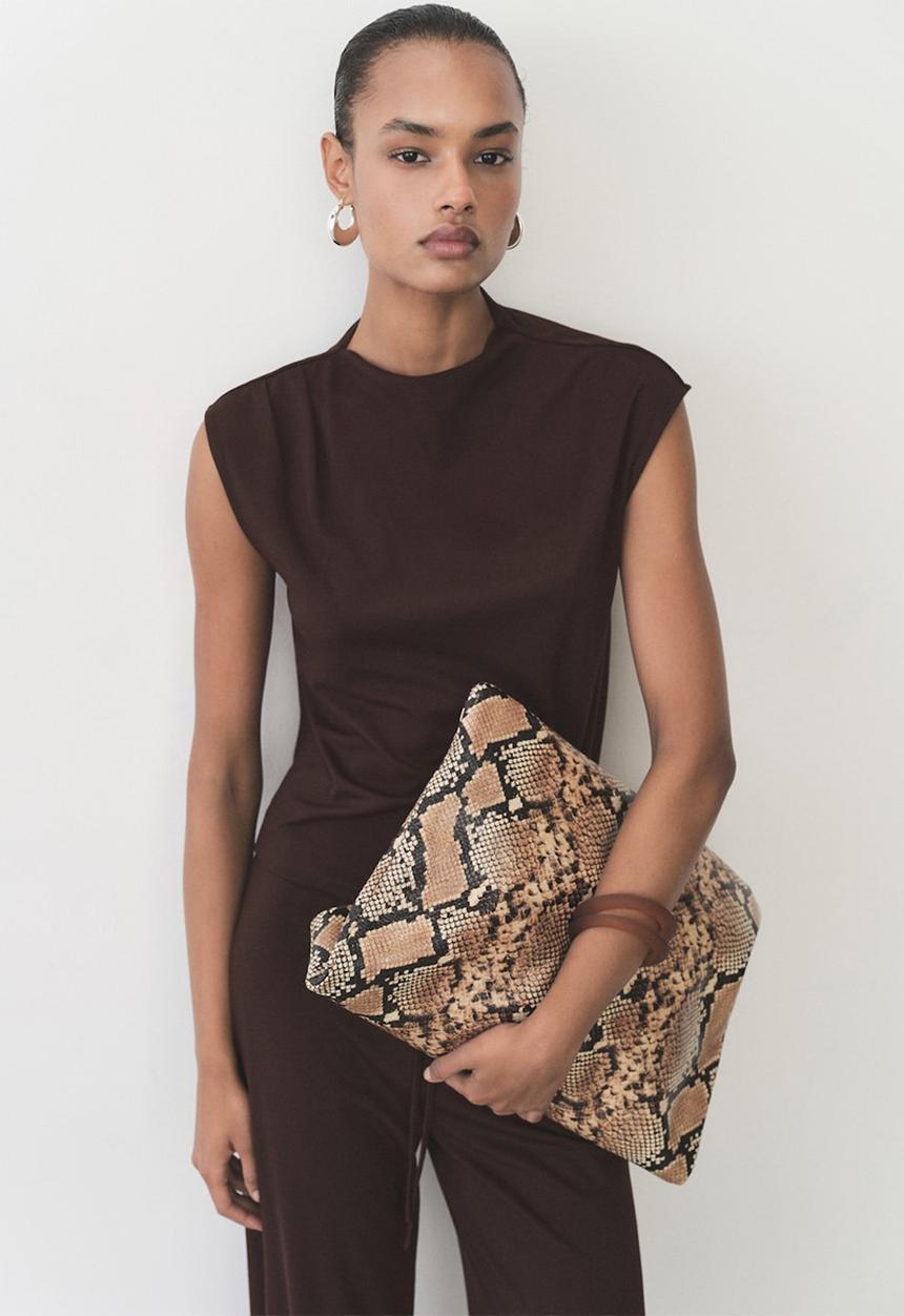 MANGO - T-Shirt Candela - Dark Brown