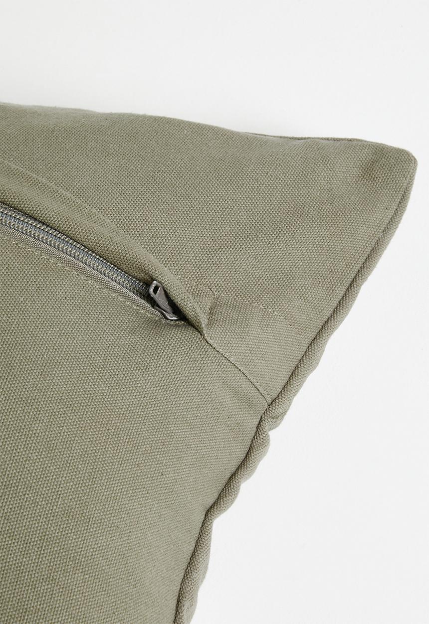 Sixth Floor - Sima embroidered cushion cover - taupe