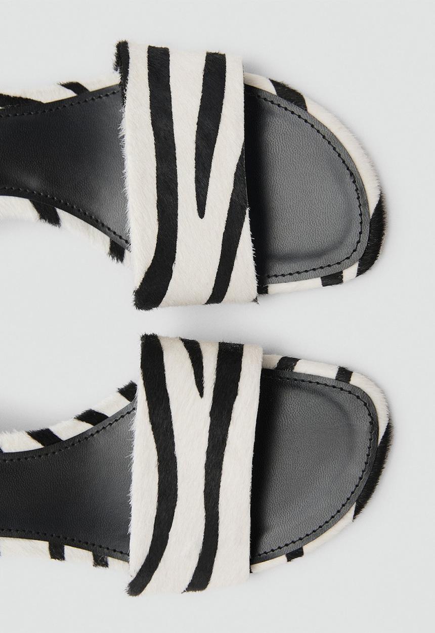 MANGO - Cresen1 leather heel - white & black