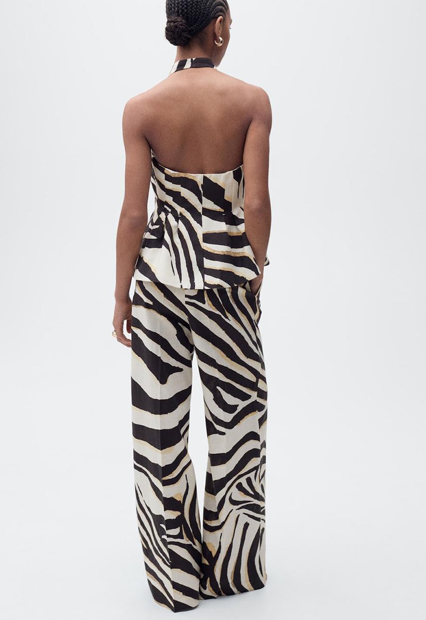 MANGO - Vest Zebra - Light Beige