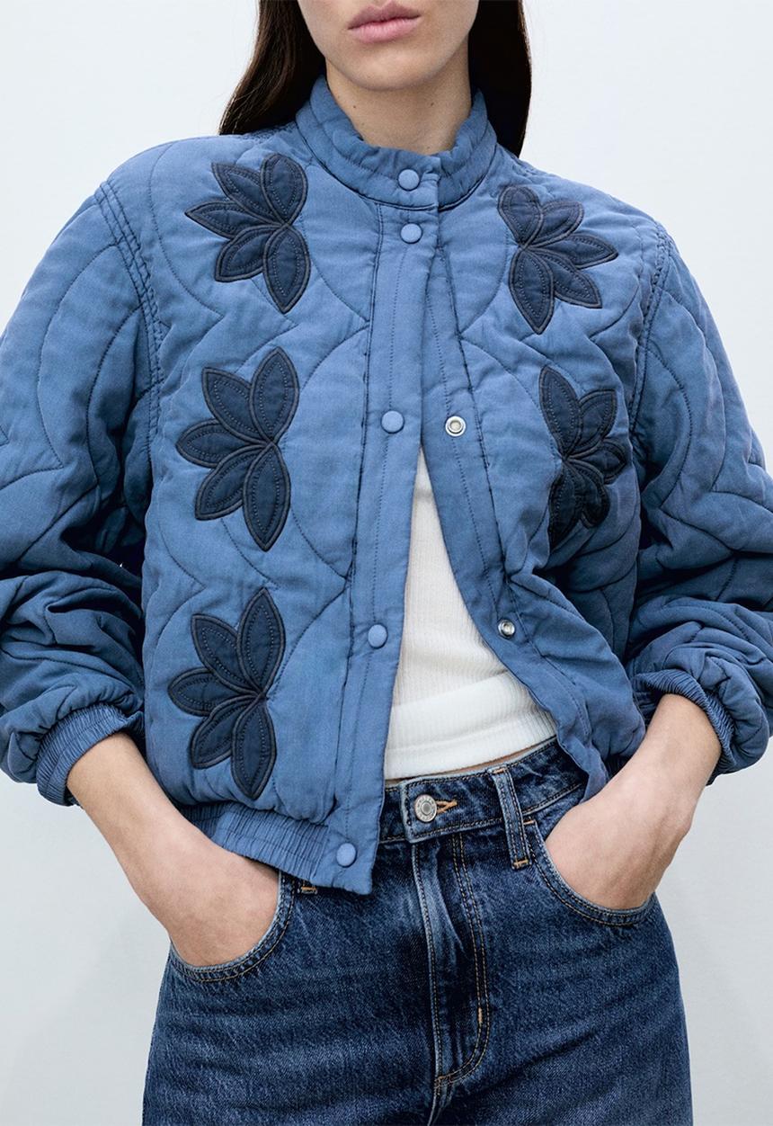 MANGO - Jacket Puzzle - Medium Blue