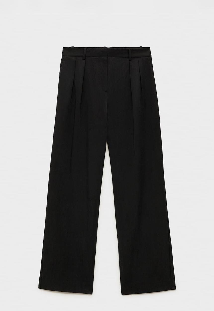 MANGO - Trousers Amalfi - Black