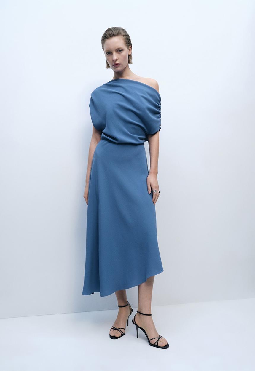 MANGO - Dress Marina - Medium Blue