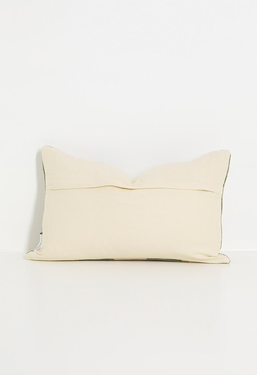 Sixth Floor - Mela woven cushion cover - neutral & green