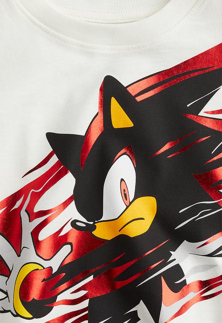 H&M - Printed T-shirt - white sonic the hedgehog