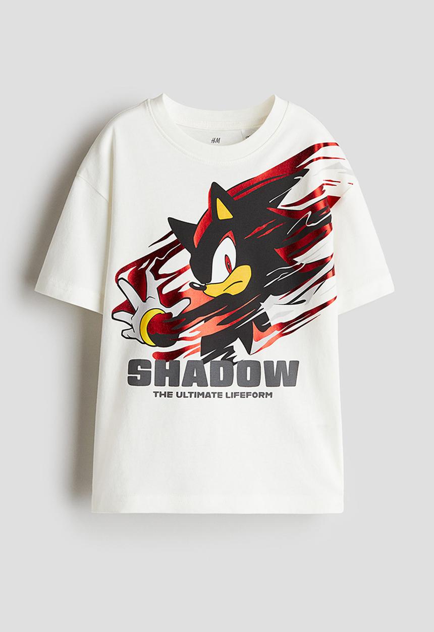 H&M - Printed T-shirt - white sonic the hedgehog
