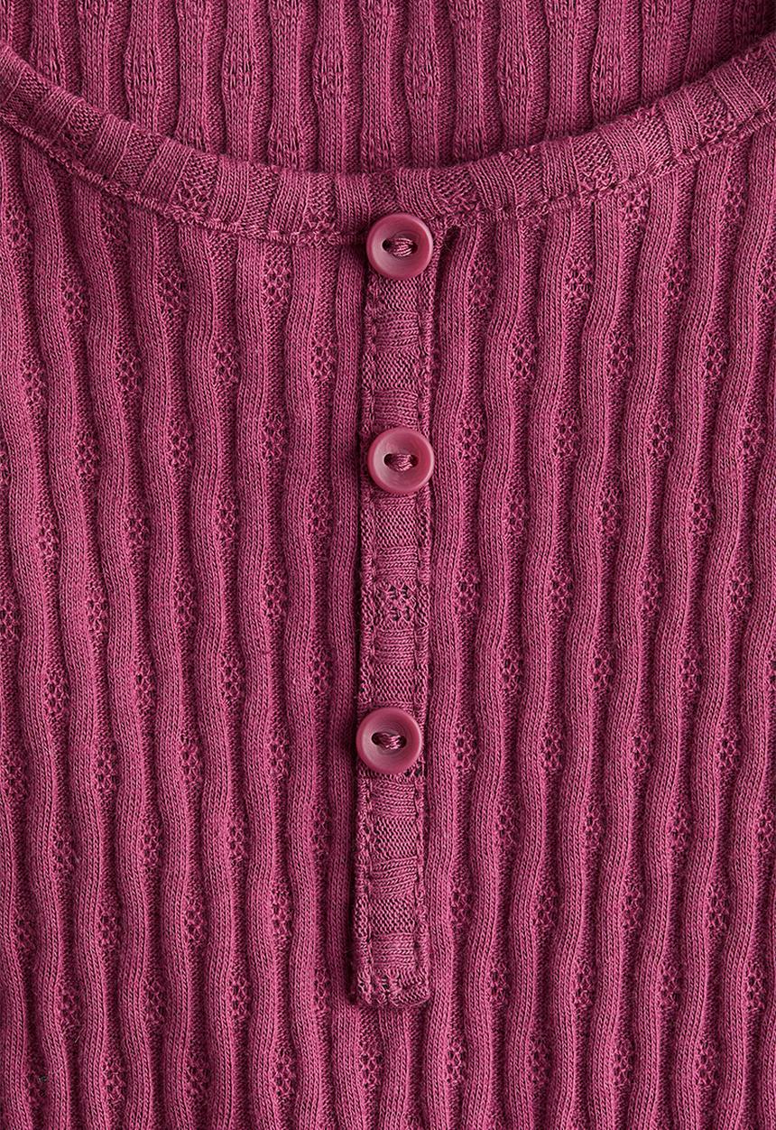 H&M - Pointelle jersey top - plum