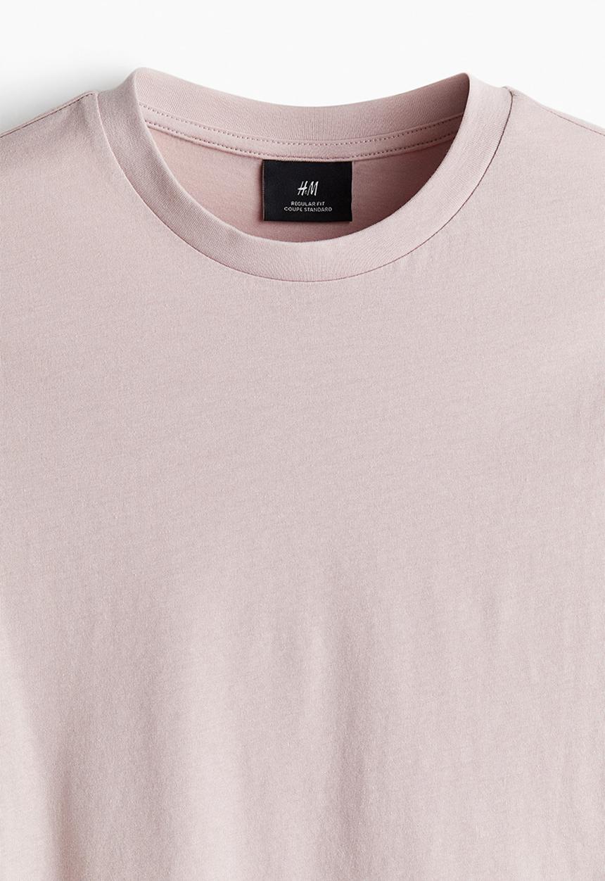 H&M - Regular fit round-neck T-shirt - pink