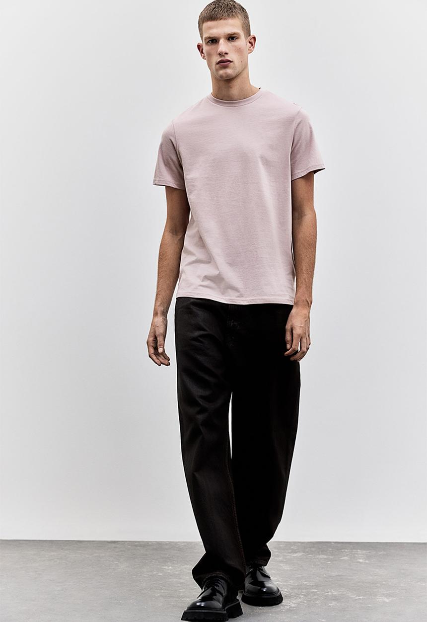 H&M - Regular fit round-neck T-shirt - pink