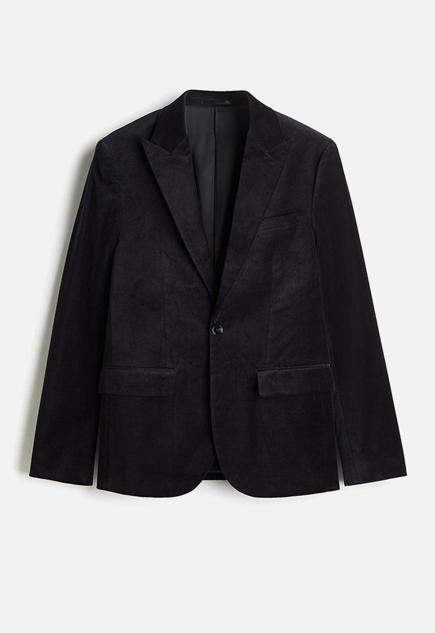 H&M - Slim fit velvet jacket - navy blue