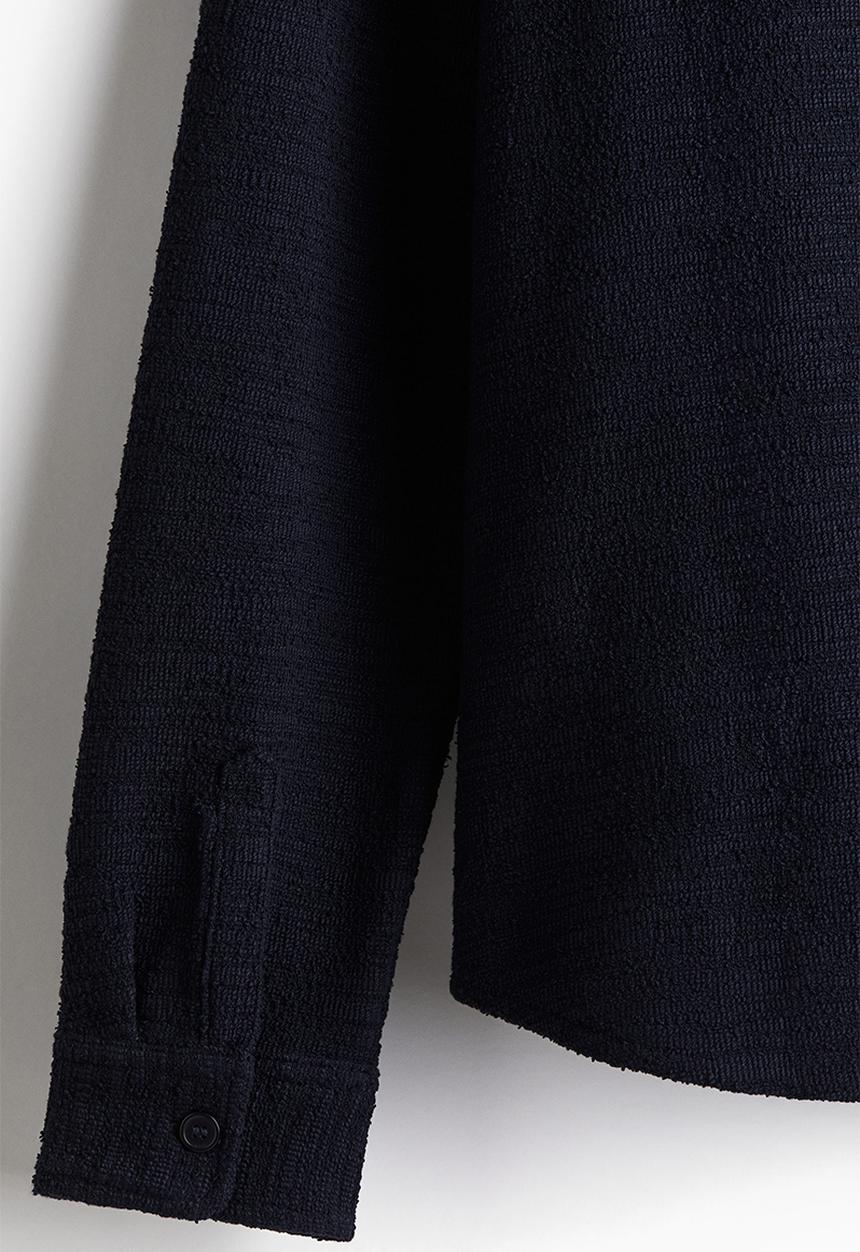 H&M - Regular fit textured shirt - navy blue