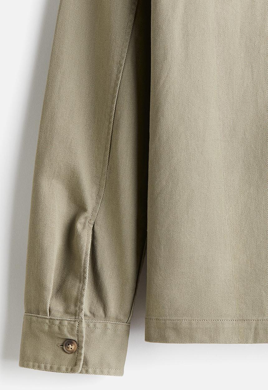 H&M - Regular fit cotton twill overshirt - khaki green