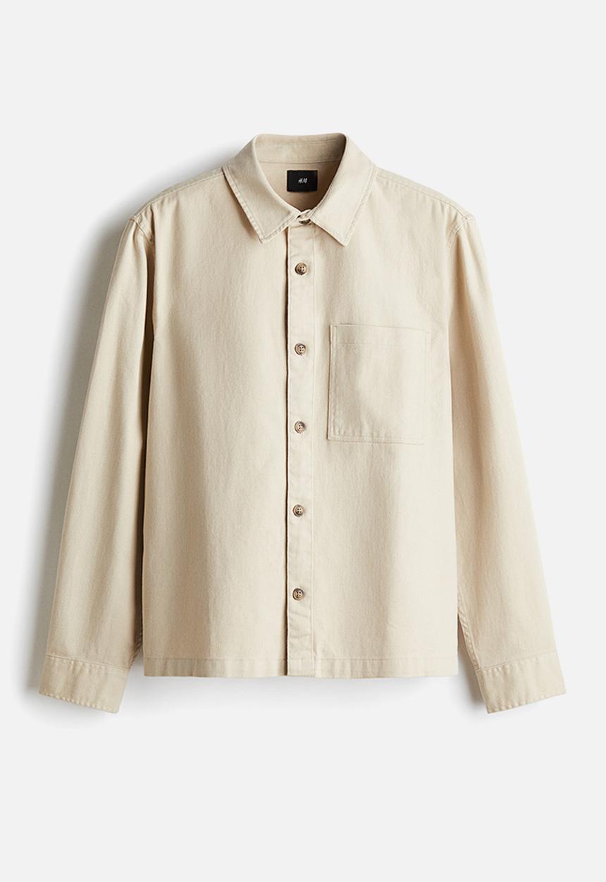 H&M - Regular fit cotton twill overshirt - beige