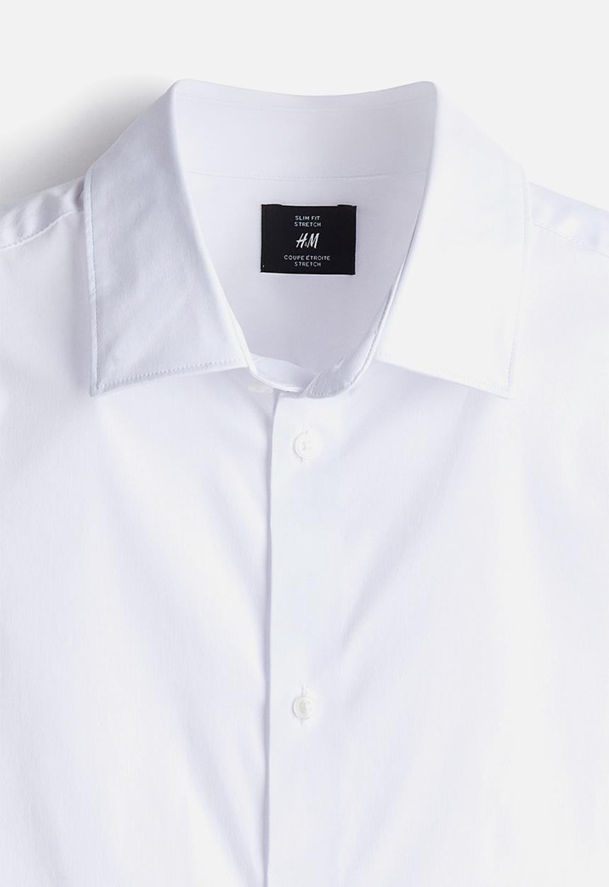 H&M - Slim fit stretch shirt - white