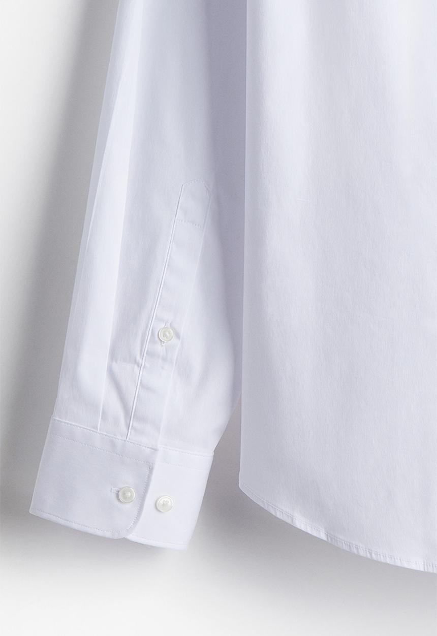 H&M - Slim fit stretch shirt - white