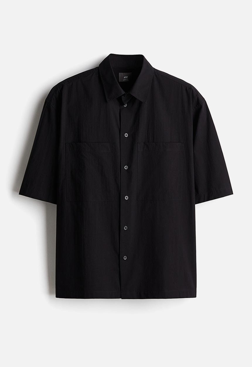 H&M - Regular fit short-sleeved shirt - black