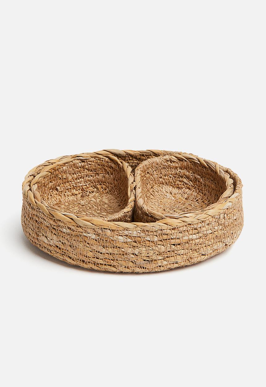 H&M - 3-piece straw storage basket set - beige