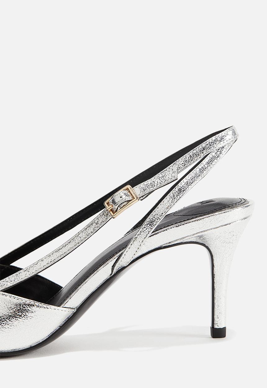 H&M - Pointed slingback court shoes - silver-coloured