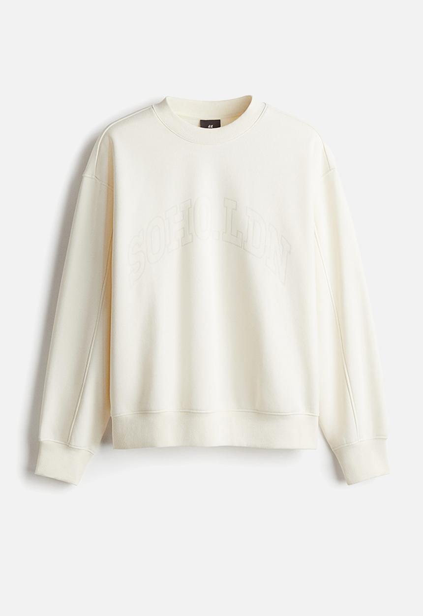 H&M - Embroidered sweatshirt - cream