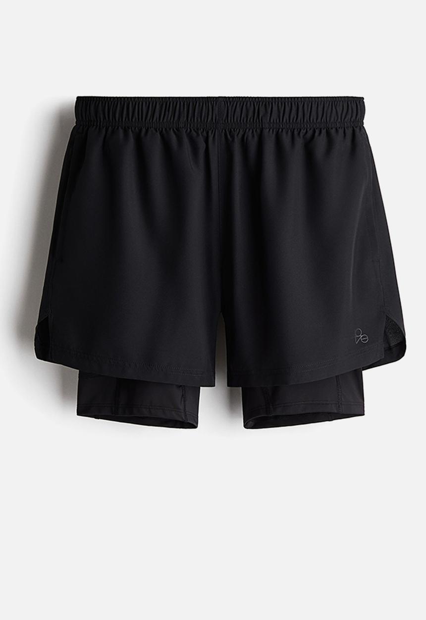 H&M - Double-layered sports shorts with drymove™ - black