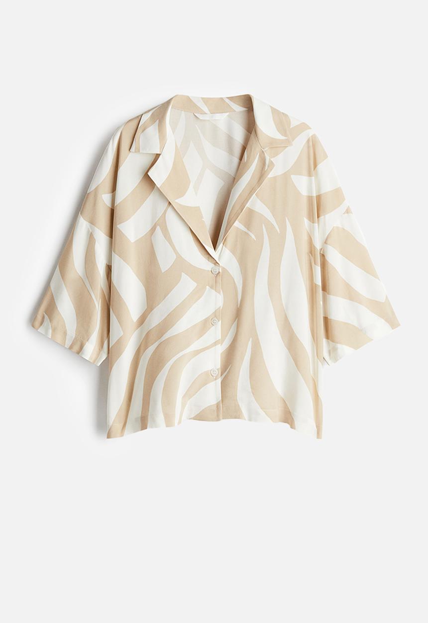 H&M - Resort shirt - cream beige patterned