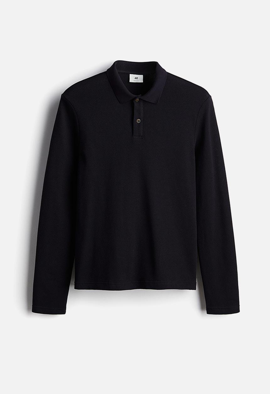 H&M - Regular fit piqué polo shirt - navy blue