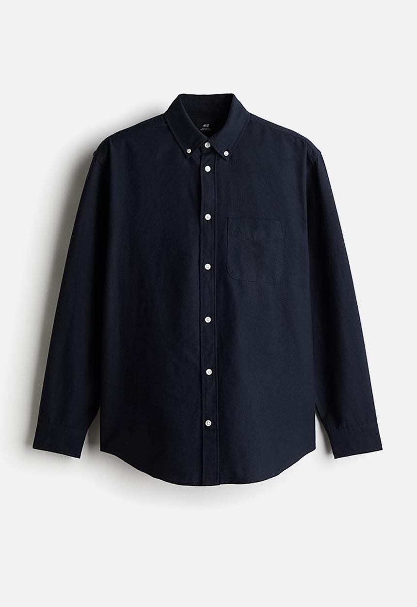 H&M - Regular fit oxford shirt - navy blue