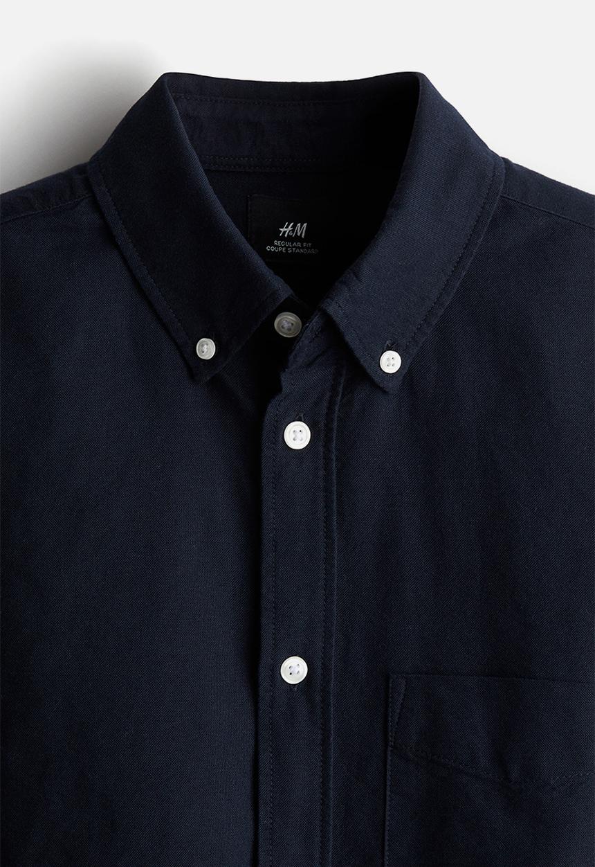 H&M - Regular fit oxford shirt - navy blue