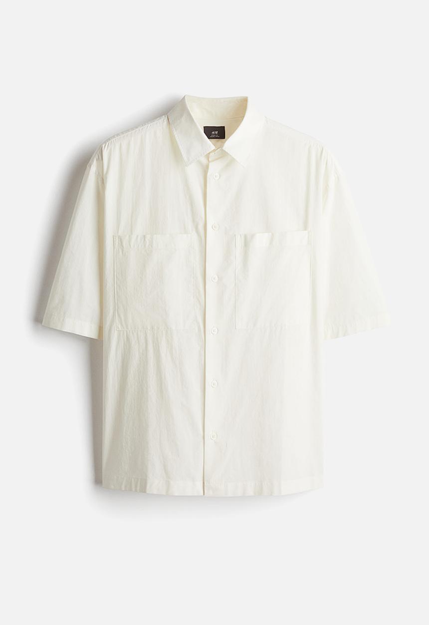H&M - Regular fit short-sleeved shirt - white